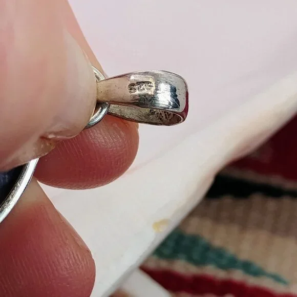 Huge Purple Charoite Sterling Silver Pendant Oval Slab 3" Long 26.4g - Picture 5 of 9